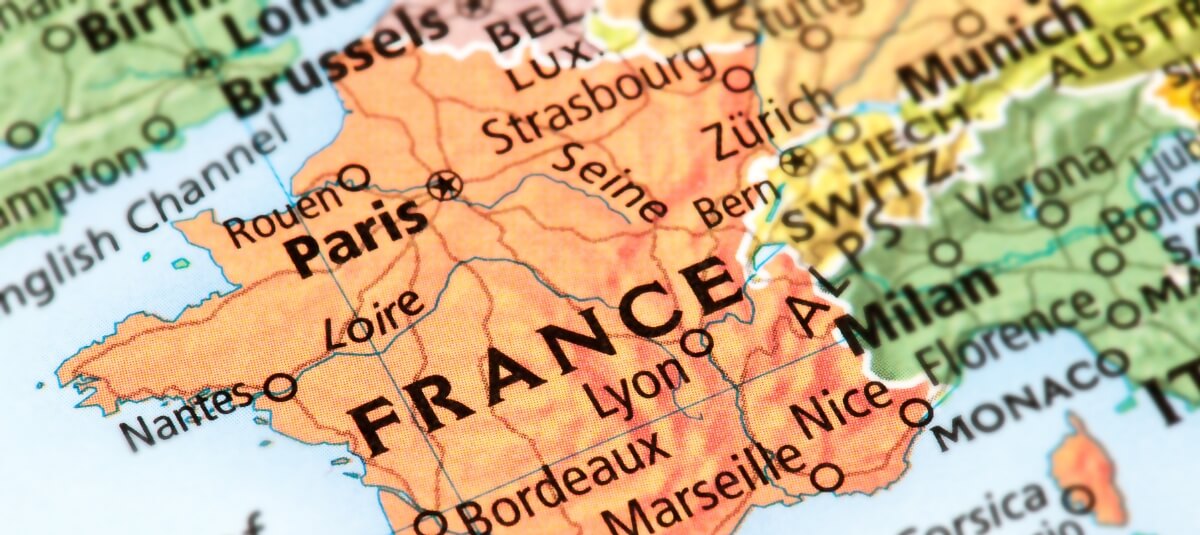 Map of France highlighting main cities and routes for moving from the UK. Map of France highlighting main cities and routes for moving from the UK.