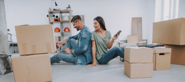 Moving abroad from the UK with boxes in a new home