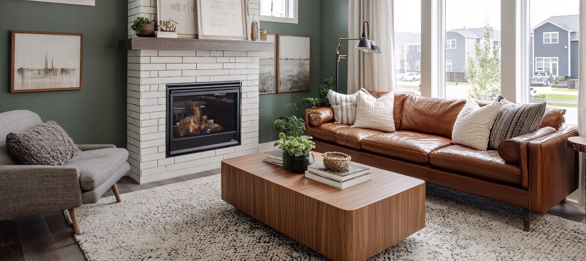 Living room shown during a video survey for removals